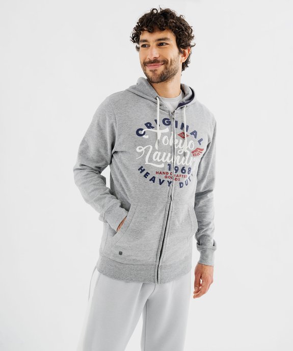 Sweat à capuche avec inscriptions homme - Tokyo Laundry vue2 - TOKYO LAUNDRY - GEMO