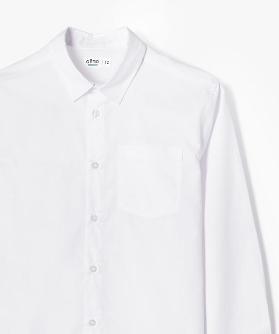 Chemise unie à manches longues garçon vue2 - GEMO 4G GARCON - GEMO