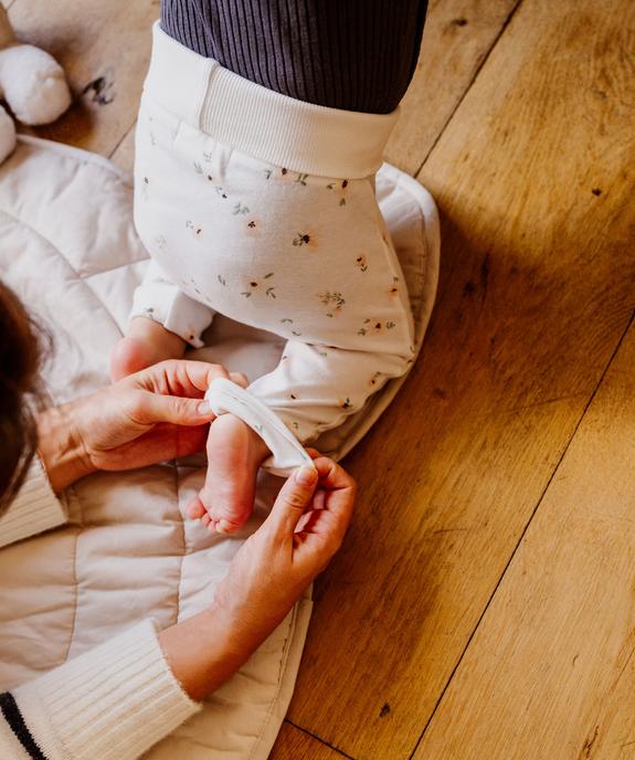 Pantalon en maille évolutif bébé fille blanc vue7 - GEMO 4G BEBE - GEMO