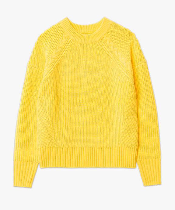Pull en grosse maille à col rond femme vue4 - GEMO(FEMME PAP) - GEMO