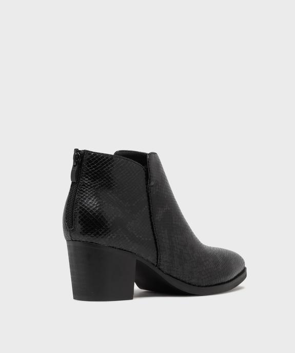 Boots santiags à talon cubain, bout pointu et tige texturée femme vue5 - FOLLOW ME - GEMO