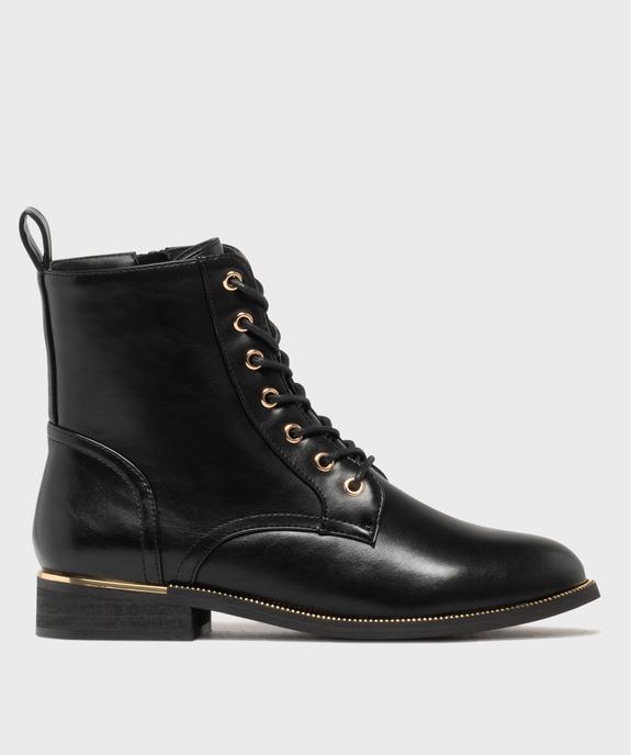 Boots plates à lacets et zip femme - VALENTINA BALDA Boots plates à lacets et zip femme vue2 - VALENTINA BALDA - GEMO