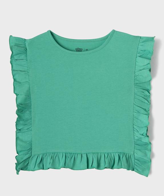 Tee-shirt sans manches volanté fille  vue1 - GEMO 4G FILLE - GEMO
