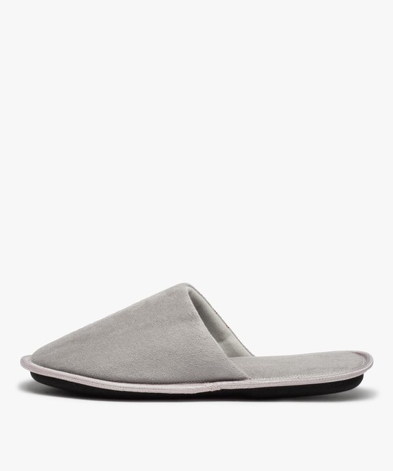 Chaussons homme mules plates en velours ras uni vue3 - GEMO(HOMWR HOM) - GEMO