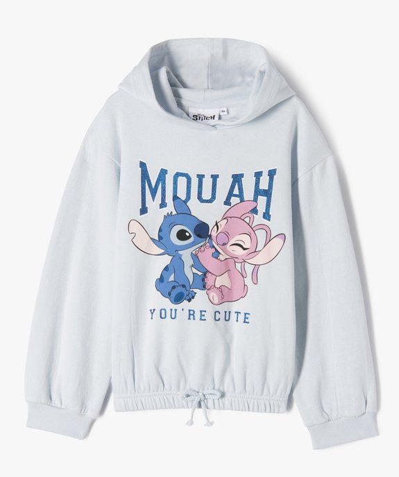 Sweat à capuche à taille élastiquée imprimé Stitch fille - Disney vue1 - LILO & STITCH - GEMO
