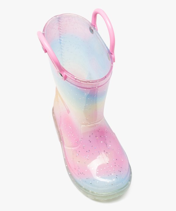 Bottes de pluie bébé fille à paillettes avec anses vue6 - LITTLE LOVE - GEMO