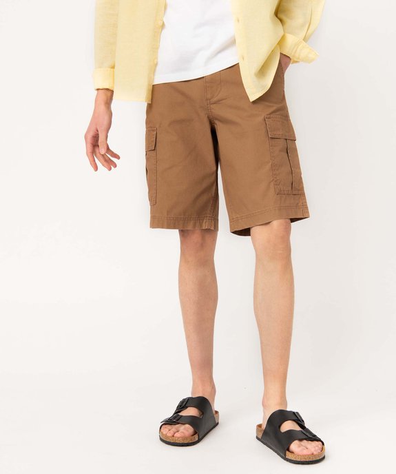 Bermuda cargo en toile homme vue1 - GEMO 4G HOMME - GEMO