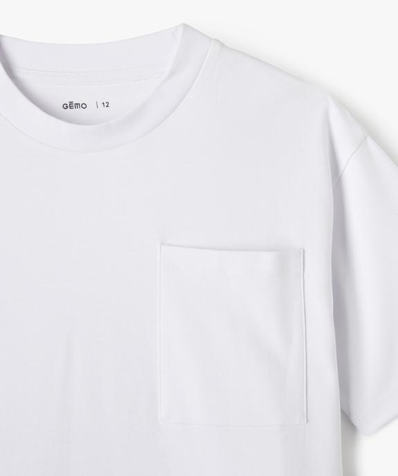 Tee-shirt uni à poche garçon vue2 - GEMO (JUNIOR) - GEMO
