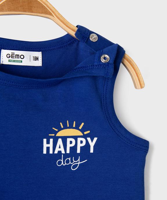 Ensemble 2 pièces short et débardeur bébé garçon vue3 - GEMO 4G BEBE - GEMO