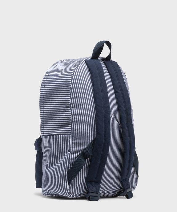 Sac à dos en toile à rayures enfant - LuluCastagnette vue3 - LULUCASTAGNETTE - GEMO