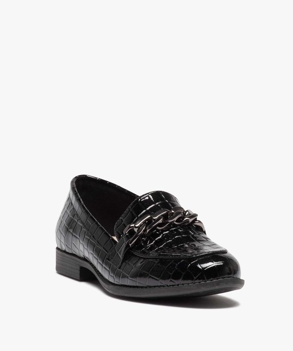 Mocassins vernis effet croco avec bride à chaîne femme vue3 - FOLLOW ME - GEMO