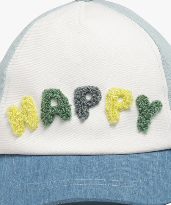 Casquette tricolore avec message en maille bouclette bébé vue2 - GEMO (ACCESS) - GEMO