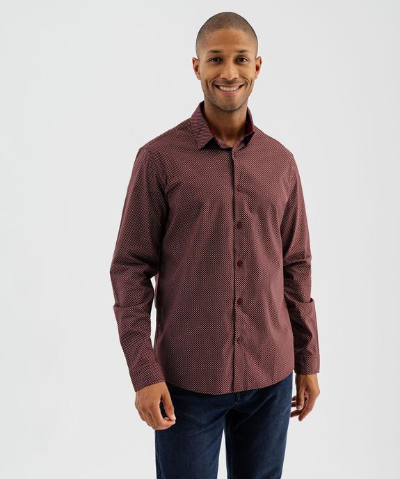 Chemise manches longues à micro-motifs homme vue4 - GEMO 4G HOMME - GEMO