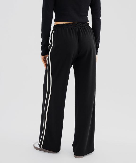 Pantalon large avec bandes contrastantes sur les côtés femme vue3 - GEMO(FEMME PAP) - GEMO