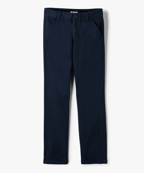 Pantalon chino uni garçon vue1 - GEMO 4G GARCON - GEMO