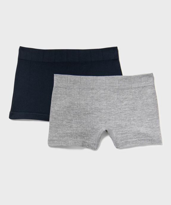 Boxer uni en maille côtelée fille (lot de 2) vue1 - GEMO 4G FILLE - GEMO