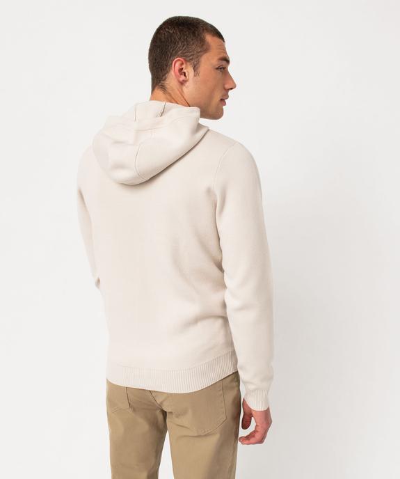 Pull à capuche en maille épaisse homme vue3 - GEMO (HOMME) - GEMO