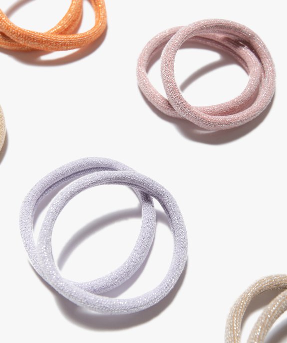 Élastiques à cheveux femme en mousse pailletés  (lot de 12) vue2 - GEMO (ACCESS) - GEMO