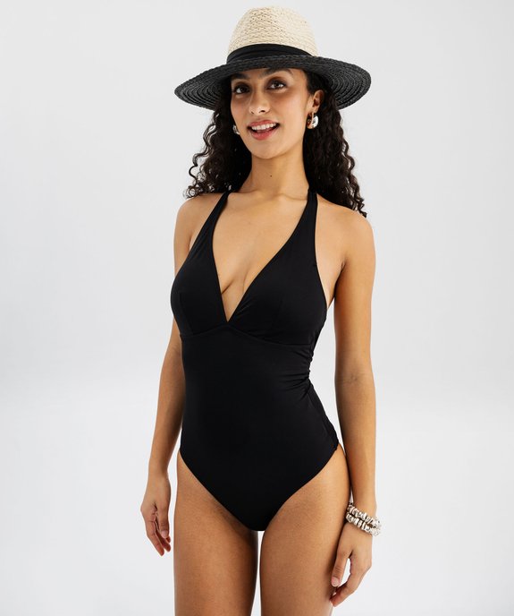 Maillot de bain femme une pièce à nouer dans le cou vue4 - GEMO (PLAGE) - GEMO