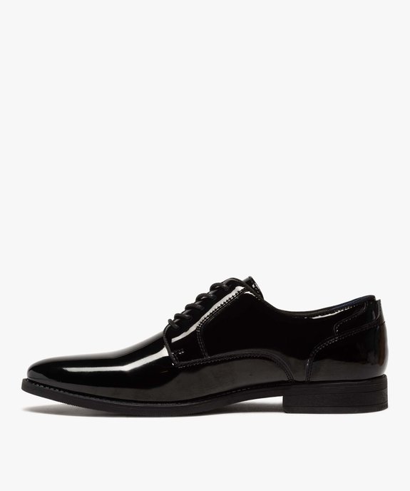 Derbies homme unies et vernies à bout amande vue4 - GEMO(URBAIN) - GEMO
