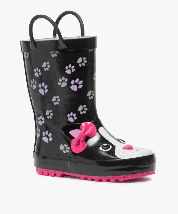 Bottes de pluie fille motif chat en relief avec anses vue2 - GEMO (ENFANT) - GEMO