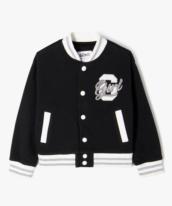 Blouson en molleton et fermeture pressionnée fille vue3 - GEMO (ENFANT) - GEMO