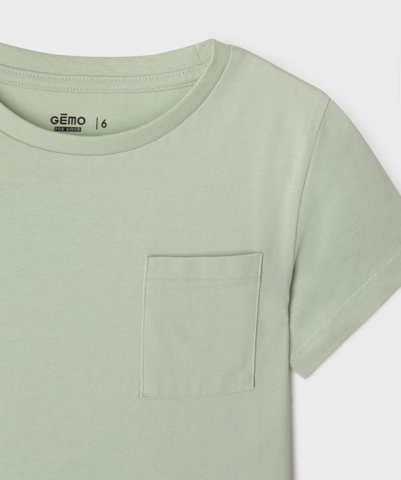 T-shirt uni à poche poitrine garçon vue2 - GEMO 4G GARCON - GEMO