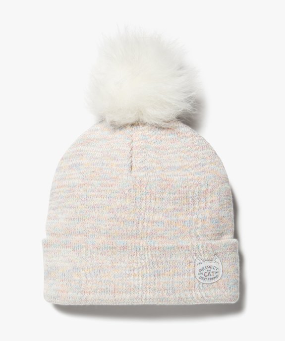Bonnet fille pailleté à gros pompon en fourrure imitation vue1 - GEMO (ENFANT) - GEMO