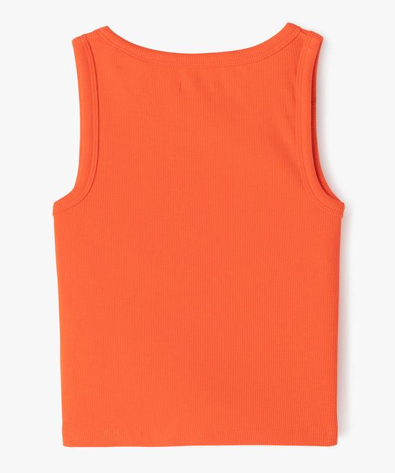 Débardeur en maille côtelée coupe courte fille vue4 - GEMO 4G FILLE - GEMO