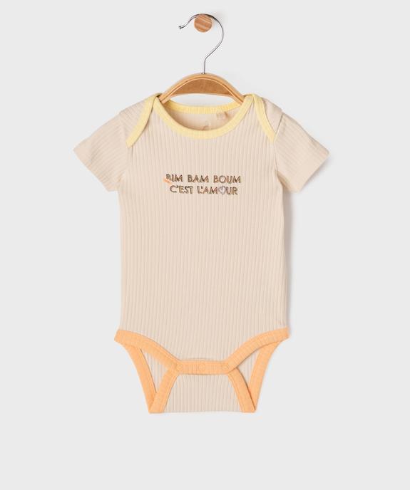 Body manches courtes en maille côtelée bébé - Gémo X Maëva vue1 - GEMO(BB COUCHE) - GEMO