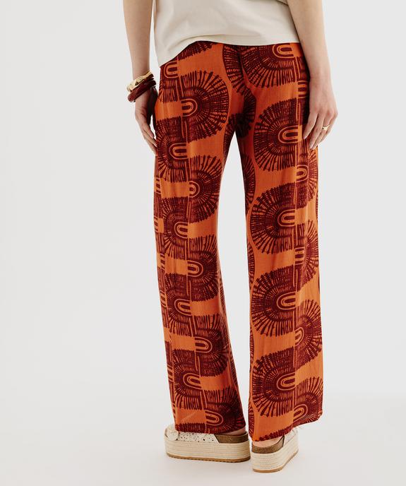 Pantalon large en viscose froissée femme vue5 - GEMO 4G FEMME - GEMO
