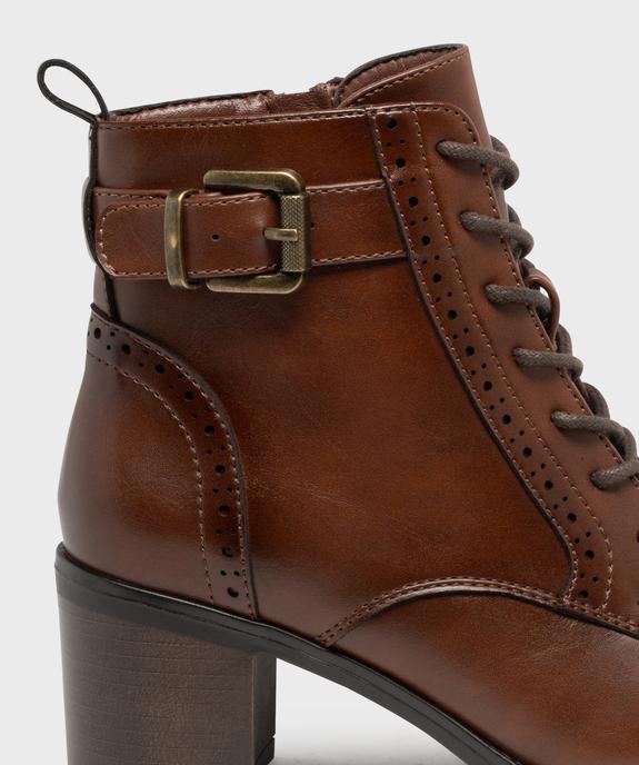 Bottines à talon avec semelle intérieure cuir, lacets ronds et zip femme vue6 - VALENTINA BALDANO GEMO FORGOOD - GEMO