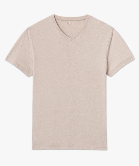 Tee-shirt à manches courtes et col V homme vue4 - GEMO 4G HOMME - GEMO