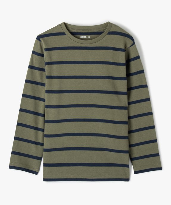 Tee-shirt rayé manches longues garçon vue1 - GEMO (ENFANT) - GEMO