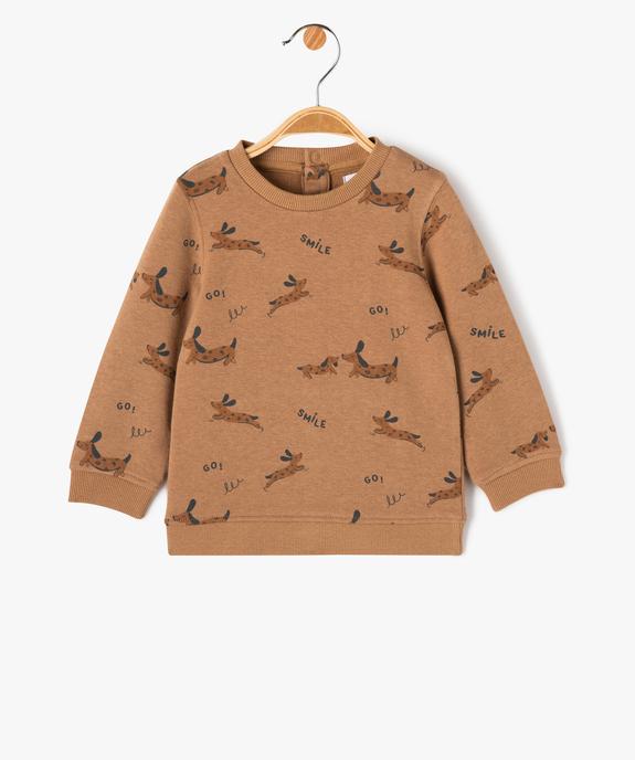Sweat en maille bouclette imprimée bébé garçon vue1 - GEMO(BEBE DEBT) - GEMO