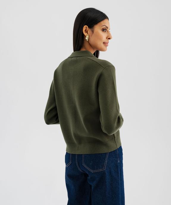 Cardigan à col polo avec poches poitrine femme vue3 - GEMO 4G FEMME - GEMO