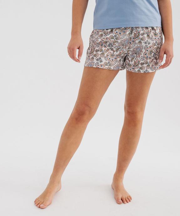 Short de pyjama imprimé en viscose femme vue1 - GEMO 4G FEMME - GEMO