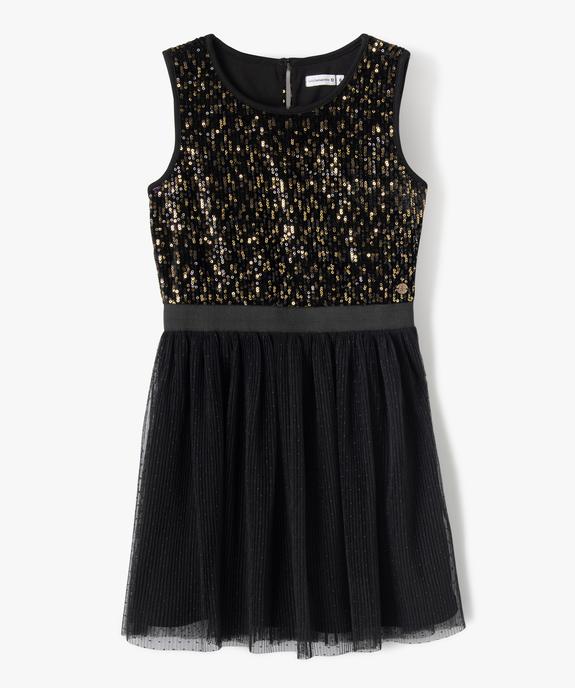 Robe sans manches à sequins et voile plumetis fille - LuluCastagnette vue2 - LULUCASTAGNETTE - GEMO