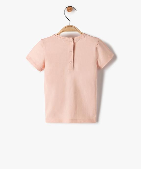Tee-shirt bébé fille à manches courtes avec motif licorne vue3 - GEMO 4G BEBE - GEMO