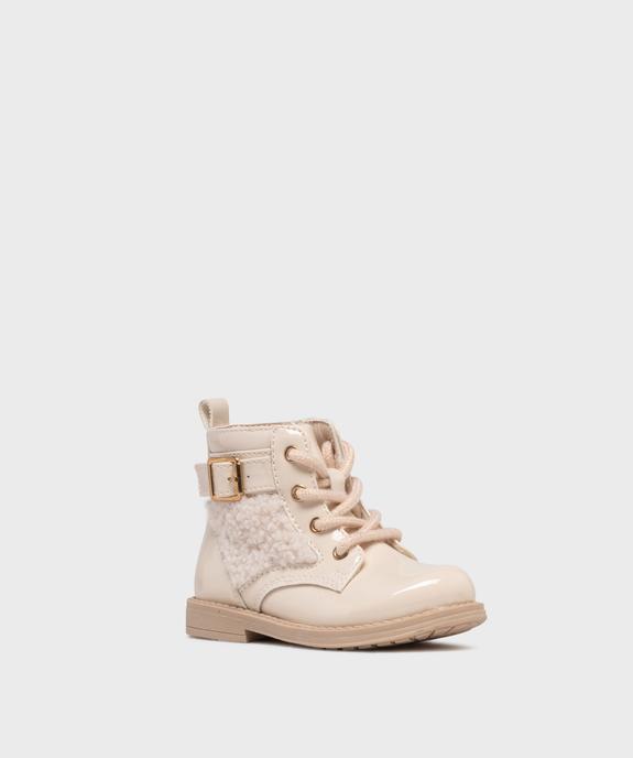 Boots vernis fourrés avec empiècement sherpa bébé fille - Lovely Wings vue2 - LOVELY WINGS - GEMO