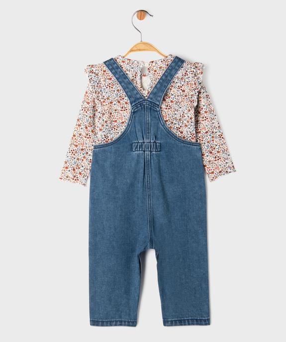Ensemble 2 pièces bébé fille tee-shirt et salopette en jean - LuluCastagnette vue6 - LULUCASTAGNETTE - GEMO