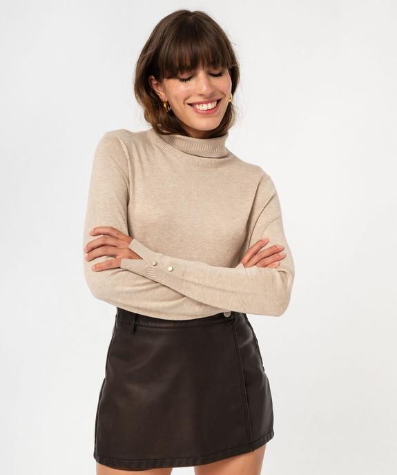 Pull fin en viscose à col roulé femme vue1 - GEMO 4G FEMME - GEMO