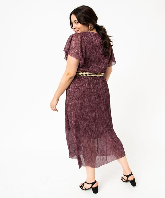 Robe à manches courtes en maille scintillante femme grande taille vue3 - GEMO (G TAILLE) - GEMO