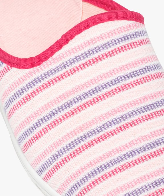Chaussons femme mules en jersey rayé vue6 - GEMO 4G FEMME - GEMO