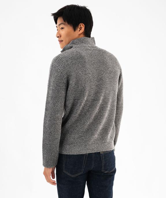 Pull col camionneur en grosse maille homme vue3 - GEMO (HOMME) - GEMO