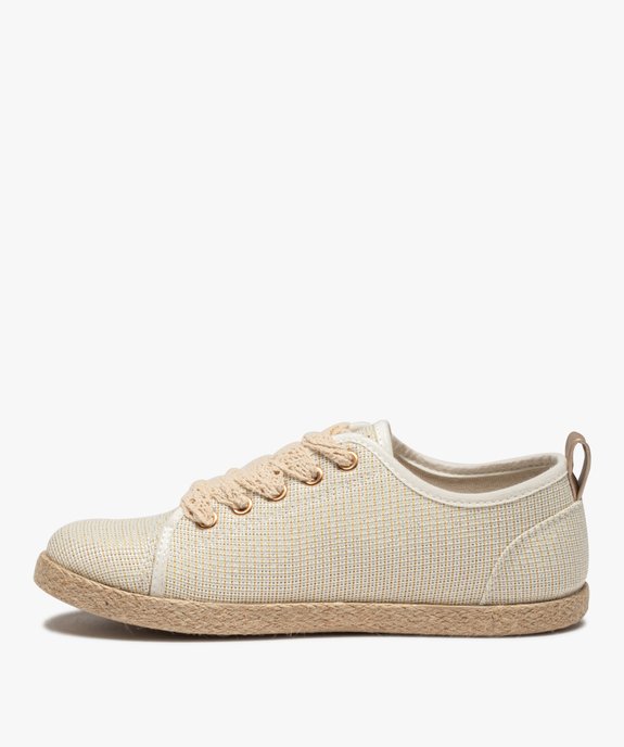 Baskets femme en toile brillante et semelle cordelette vue3 - GEMO (SPORTSWR) - GEMO