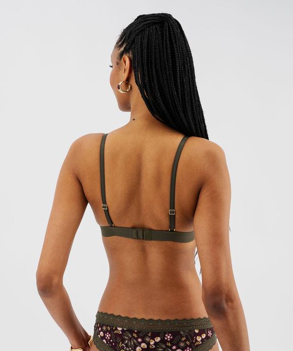 Soutien-gorge triangle en microfibre à mousses amovibles femme vue3 - GEMO(HOMWR FEM) - GEMO