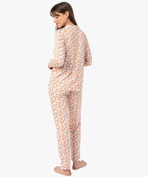 Pyjama deux pièces en viscose femme : chemise et pantalon vue3 - GEMO 4G FEMME - GEMO