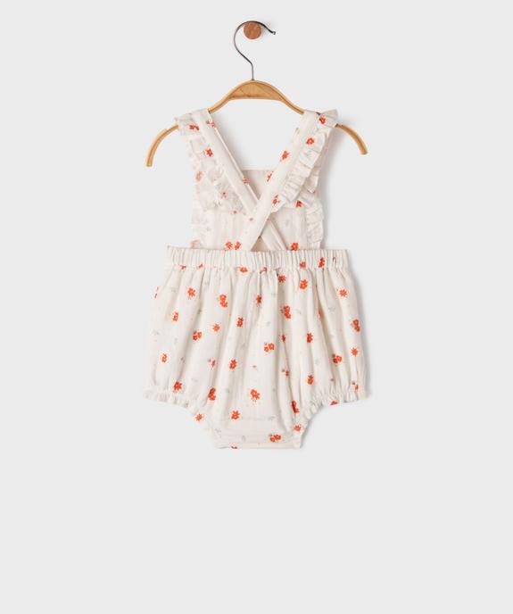 Combinaison courte à motifs fleuris et volants bébé fille vue5 - GEMO(BB COUCHE) - GEMO