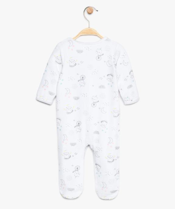 Pyjama bébé en velours fermeture devant avec motifs ratons laveurs vue2 - GEMO(BB COUCHE) - GEMO